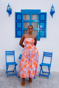 Marrakech Linen Dress (Capri Bloom)