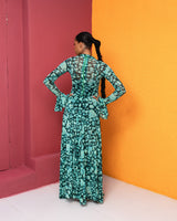 Neriah Mesh Dress (Lagoon Marble Print)