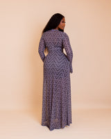 Milan Mesh Dress ( Grey Ziva Print)