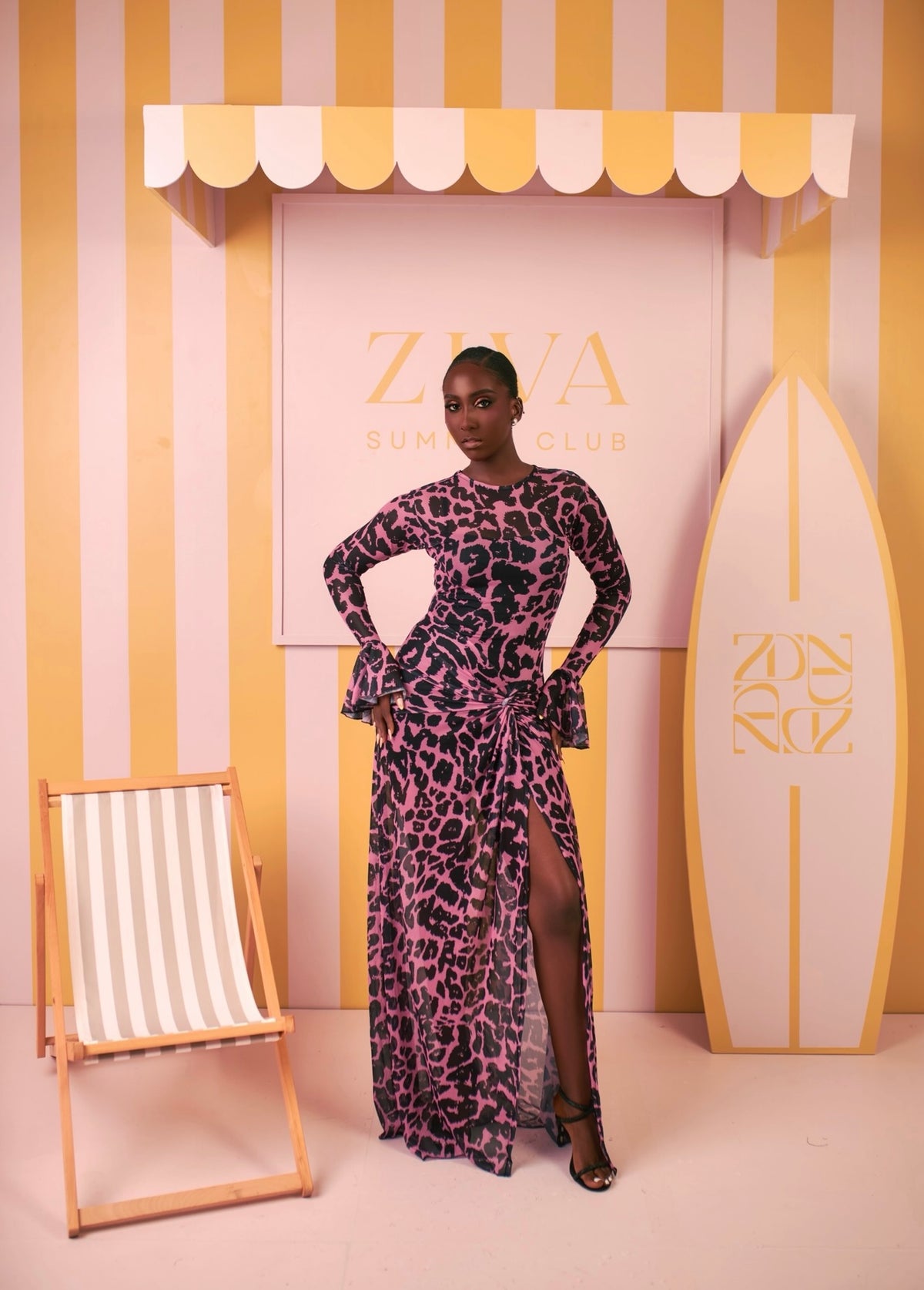 Milan Mesh Dress (Wild Orchid Print)