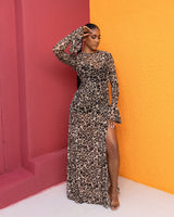 Milan Mesh Dress (Wild Ember Print)