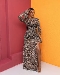 Milan Mesh Dress (Wild Ember Print)