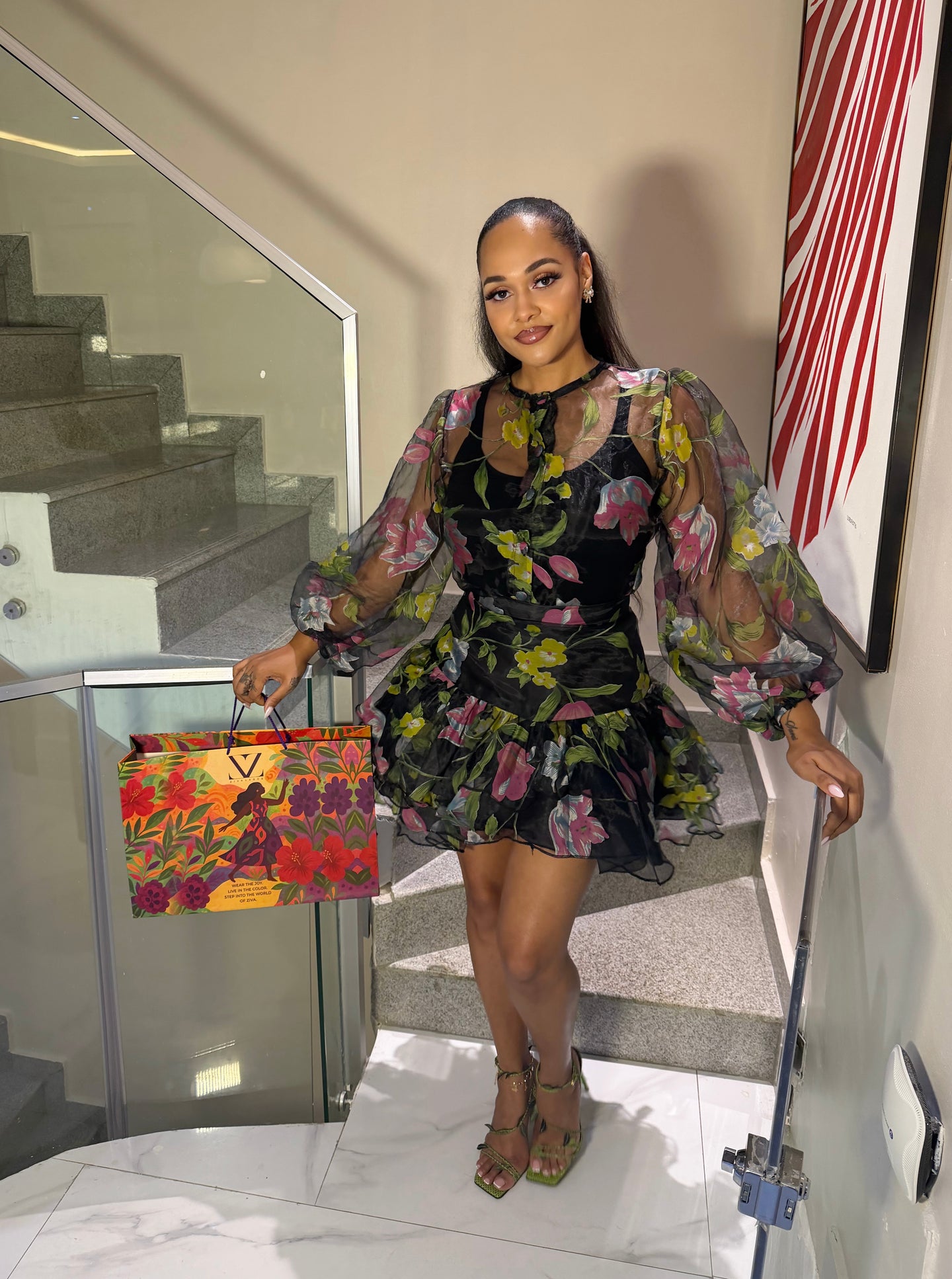 Ozinna Skirt Set (Floral Mist Print)