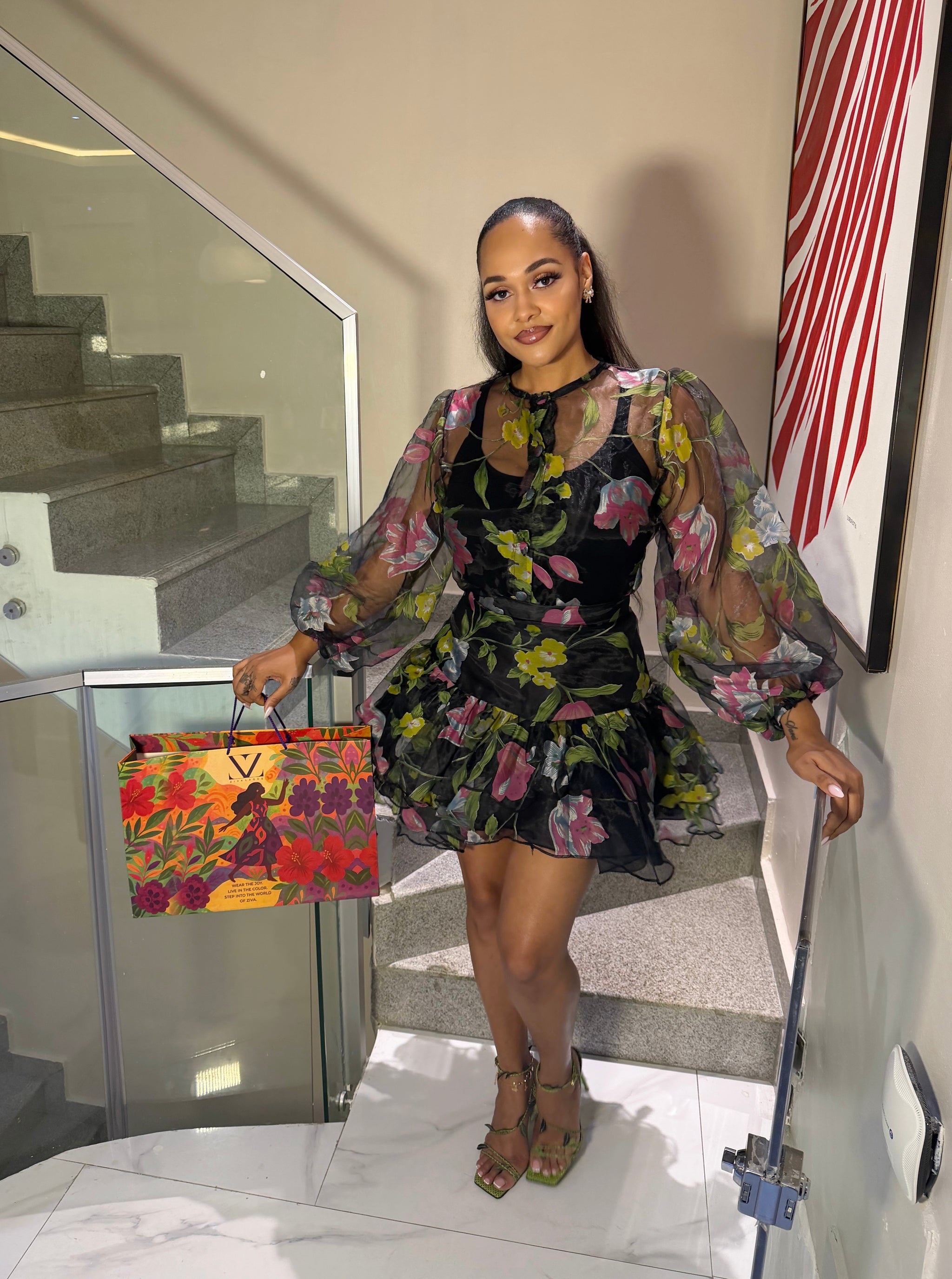 Ozinna Skirt Set (Floral Mist Print)