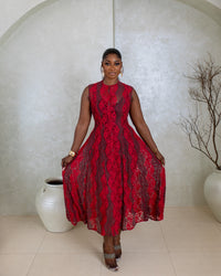 Ciel Lace Dress (Scarlet Noir Lace)