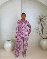 Silk PJ Set (Rose Current Print)