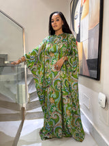 Aminah Silk Bubu( Emerald paisley print )