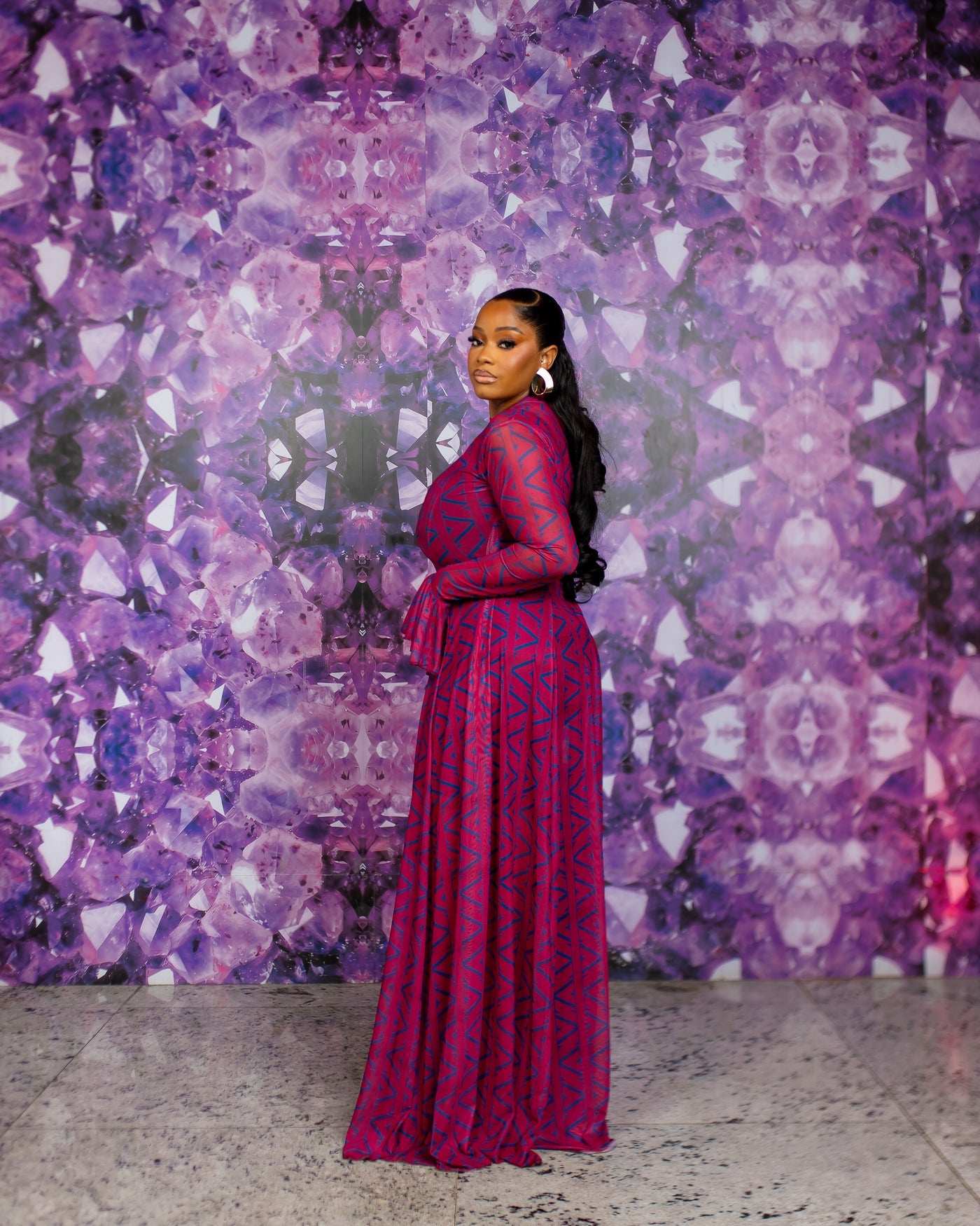 Neriah Mesh Dress (Ziva custom Print)