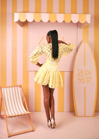 Ozinna Skirt Set (Lemon Mosaic Print)