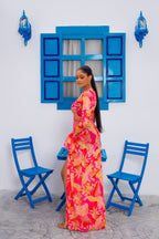 Milan Mesh Dress (Flamingo Bloom)