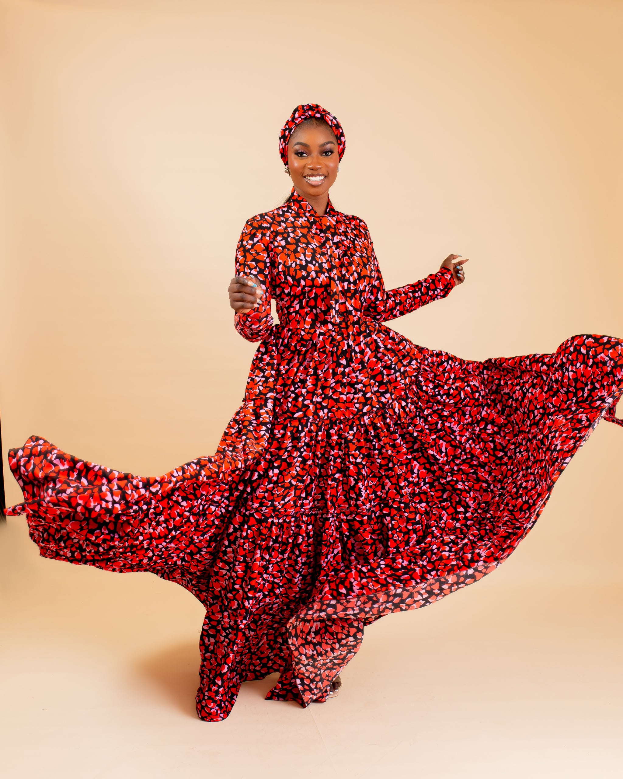 Hanan Maxi Dress (Red/Black)