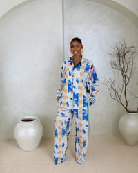 Pj Set (Azure Bloom print)