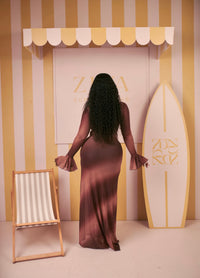 Milan Mesh Dress (Cocoa Veil Print)