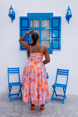 Marrakech Linen Dress (Capri Bloom)