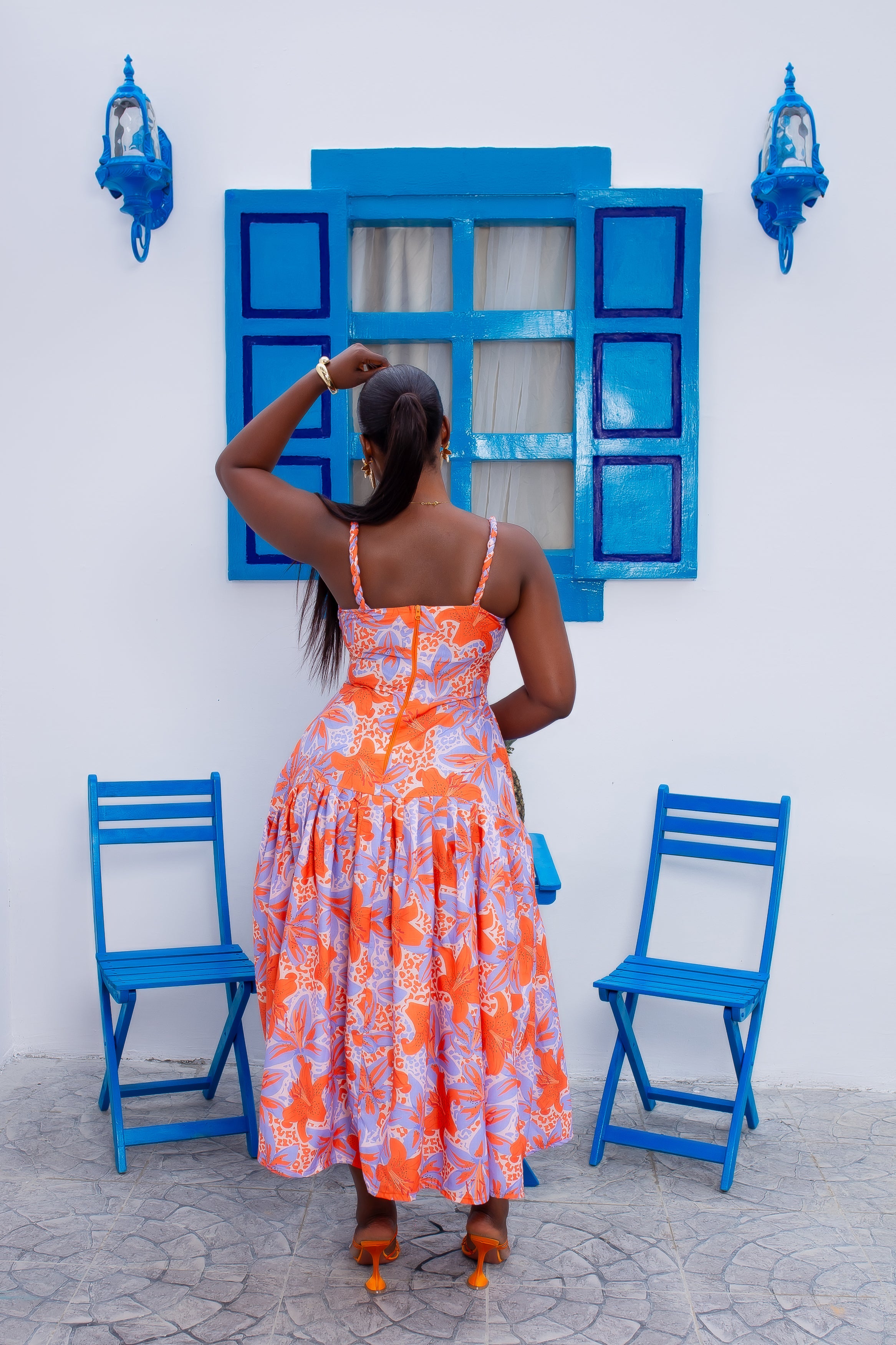 Marrakech Linen Dress (Capri Bloom)