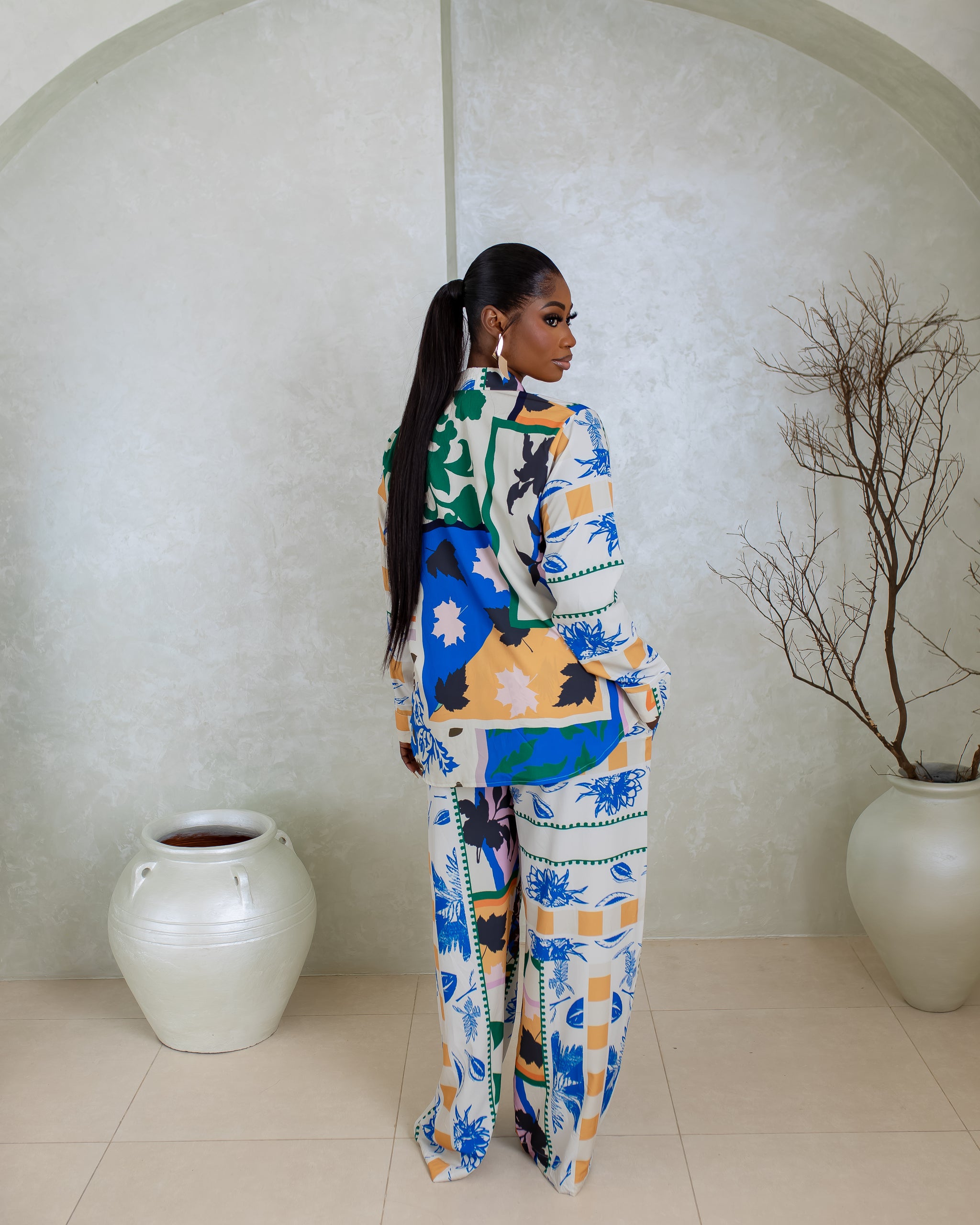 Pj Set (Azure Bloom print)