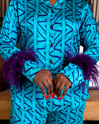 Feather Pj Set (Purple Feathers)