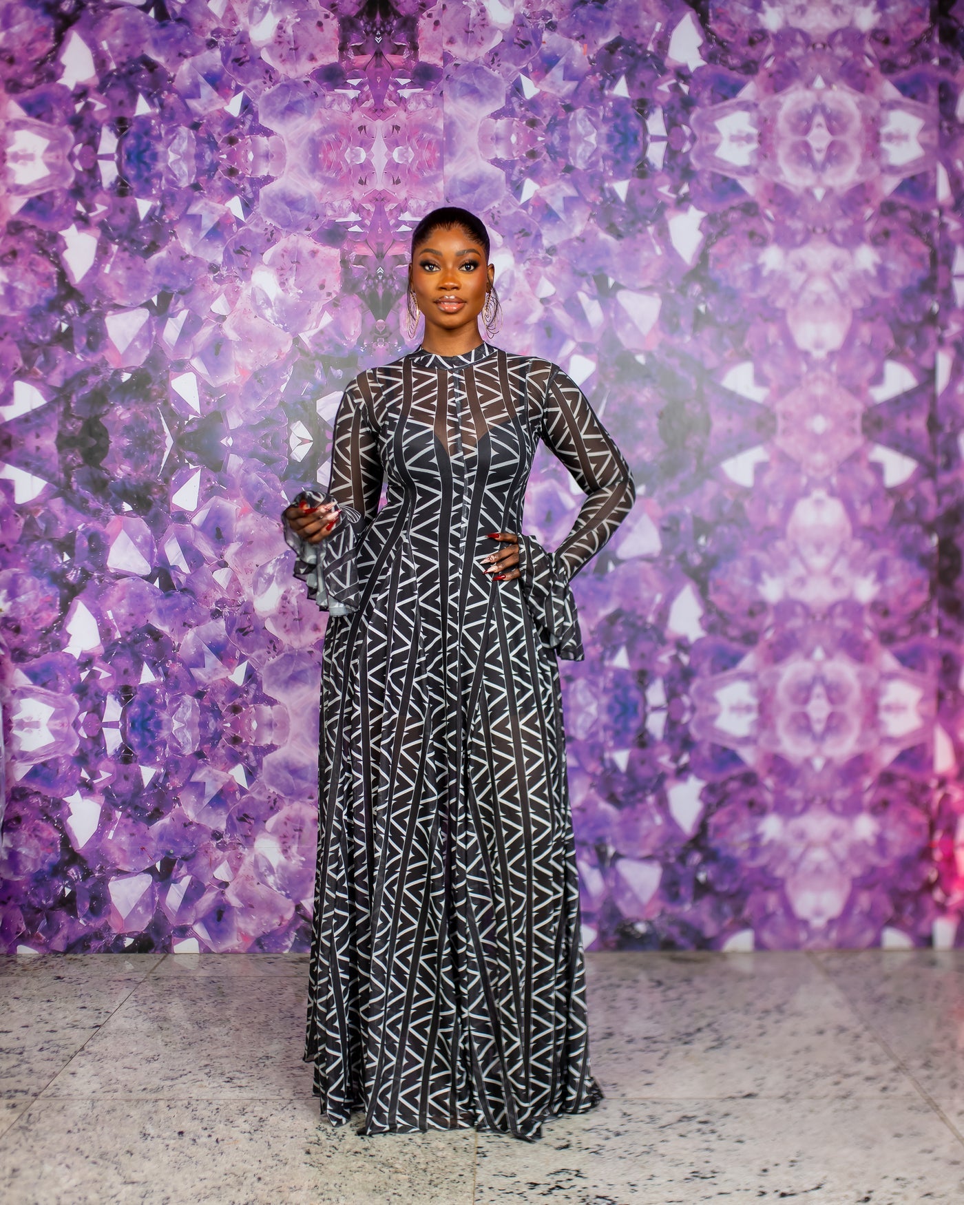 Neriah Mesh Dress (Ziva custom Print)