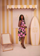 Camille High Low Dress( Floral Eclipse Print)