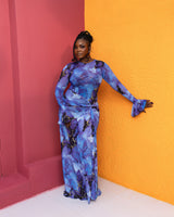 Milan Mesh Dress (Marble Print)