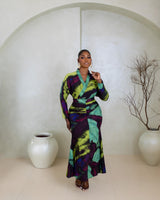 Velar Skirt Set(Ink Mirage Print)