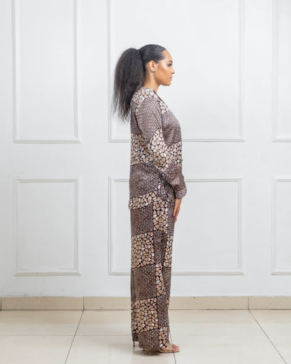 Bronze silk pj set