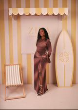 Milan Mesh Dress (Cocoa Veil Print)