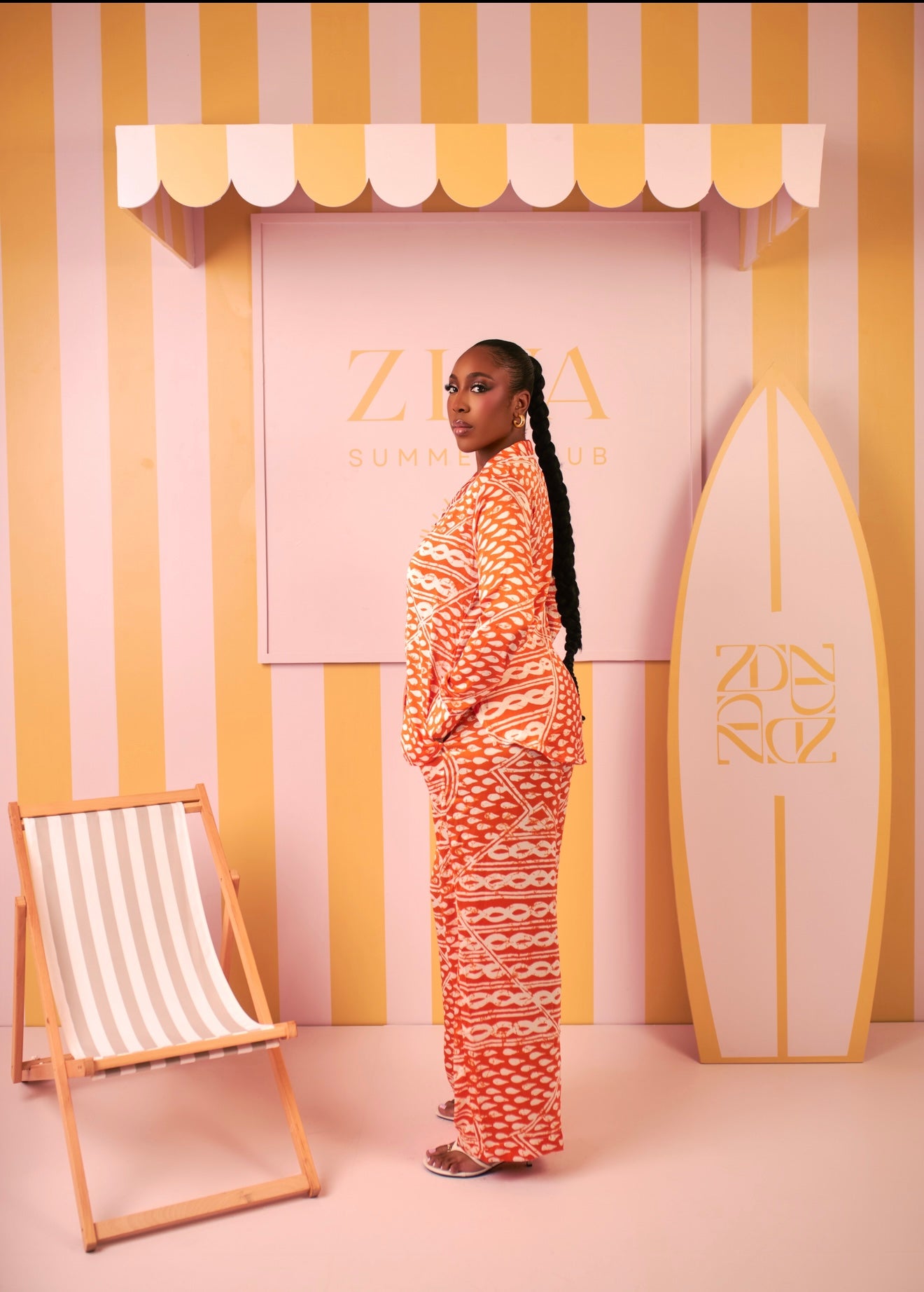 Silk PJ Set (Coral Current Print)