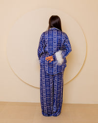 Blue Feather Pj Set (white Feathers)