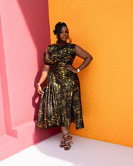 Olivia Skirt Set - Brocade (Golden Ember Print)