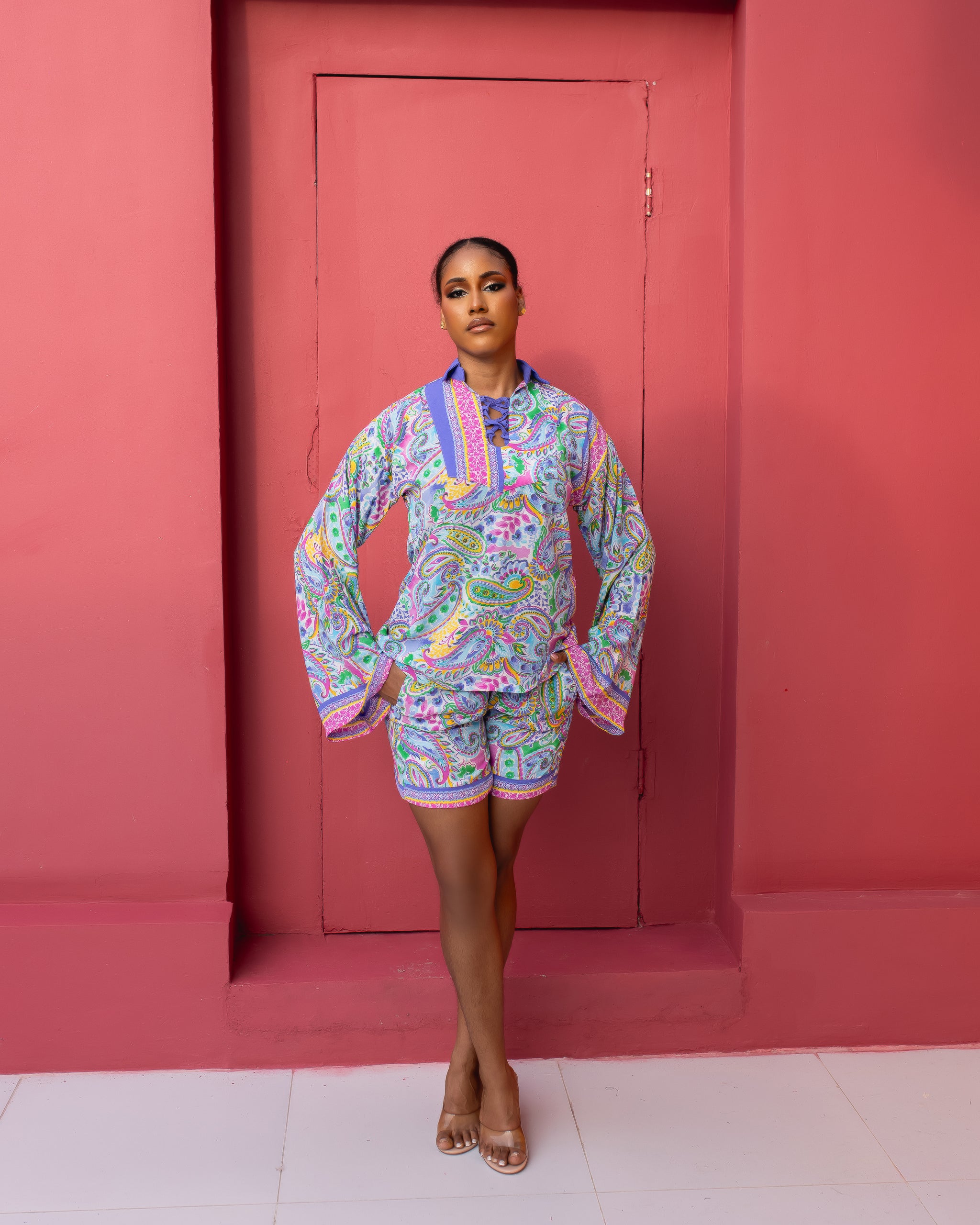 Mirelle Short Set (Lavender Print)