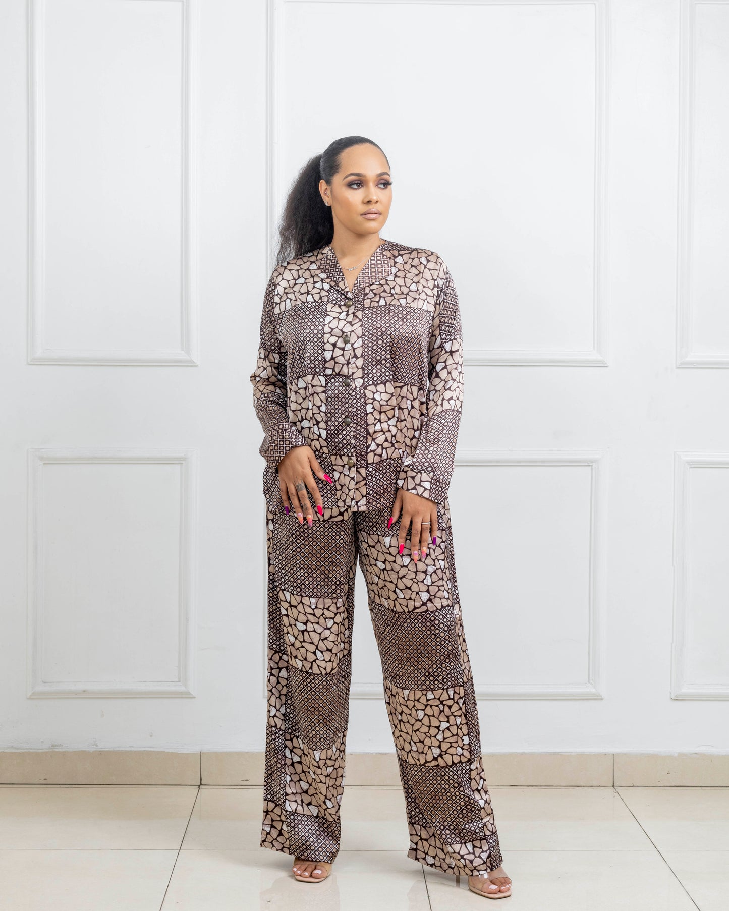 Bronze silk pj set