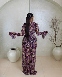 Milan Mesh Dress (Plum Mirage Print)
