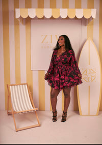 Kiara Ruffle Dress(Petal Haze Print)