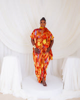 Drawstring Silk Kaftan (Sunburst Mosaic)