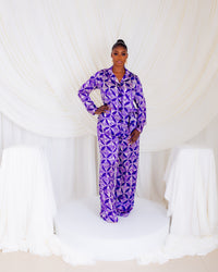 Silk Pj Set (Purple Bells)