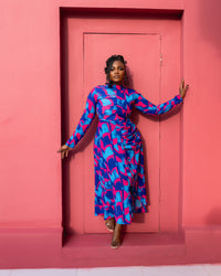 Hazel Dress(Electric Bloom Print)