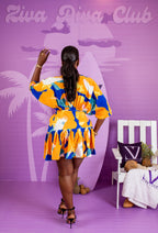 Porsha Playsuit (Orange & Blue)