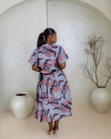 Nike Ankara Skirt Set(Savanna Leaf Print)