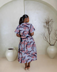 Nike Ankara Skirt Set(Savanna Leaf Print)