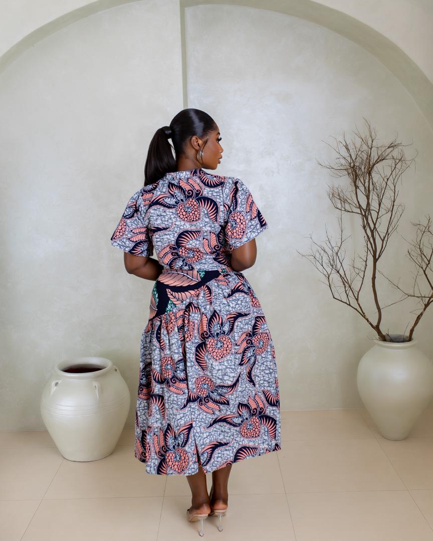 Nike Ankara Skirt Set(Savanna Leaf Print)