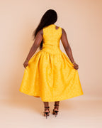 Zaraia Midi Dress (Golden Yellow )