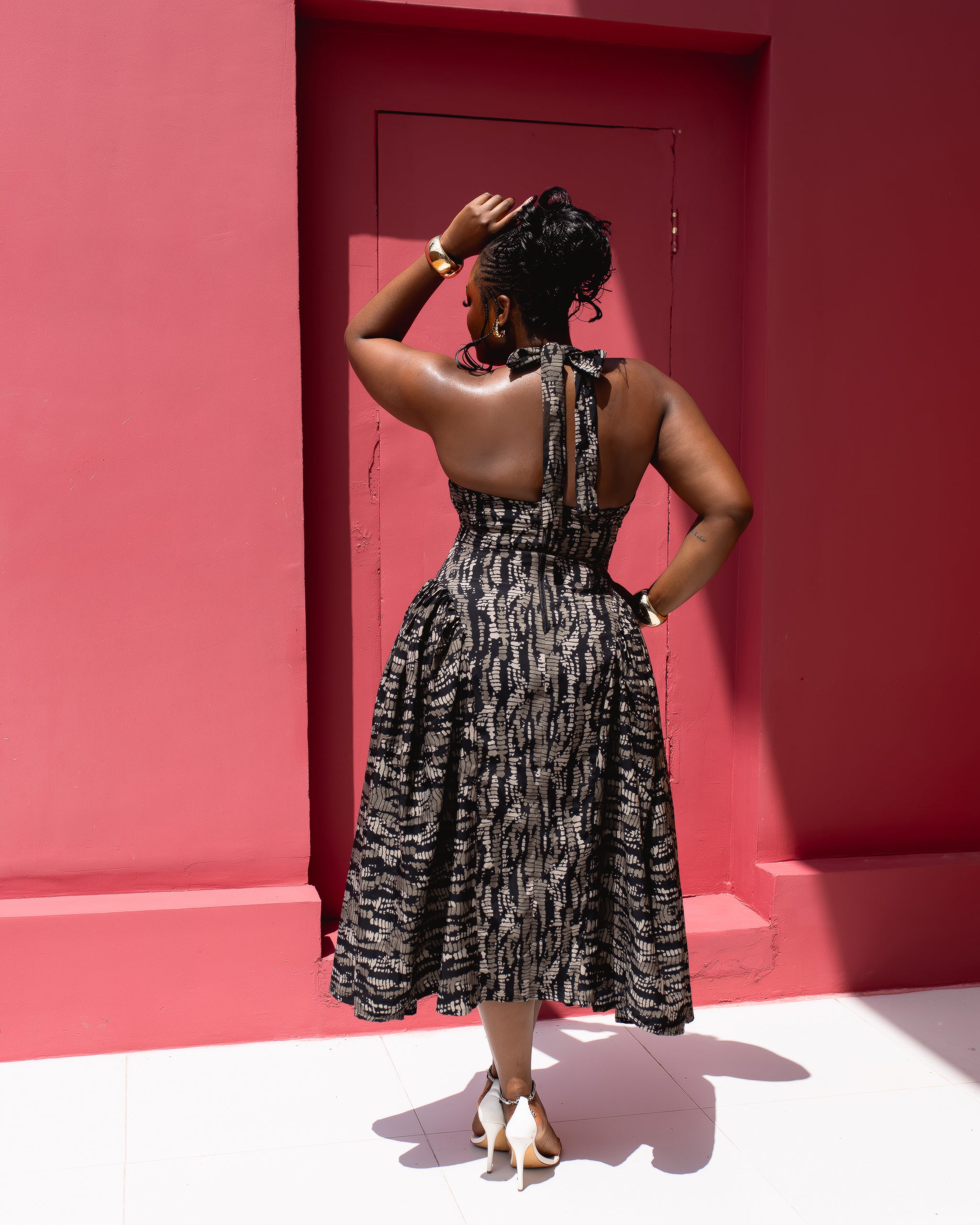 Sienna Halter Dress (Desert Echo Print)