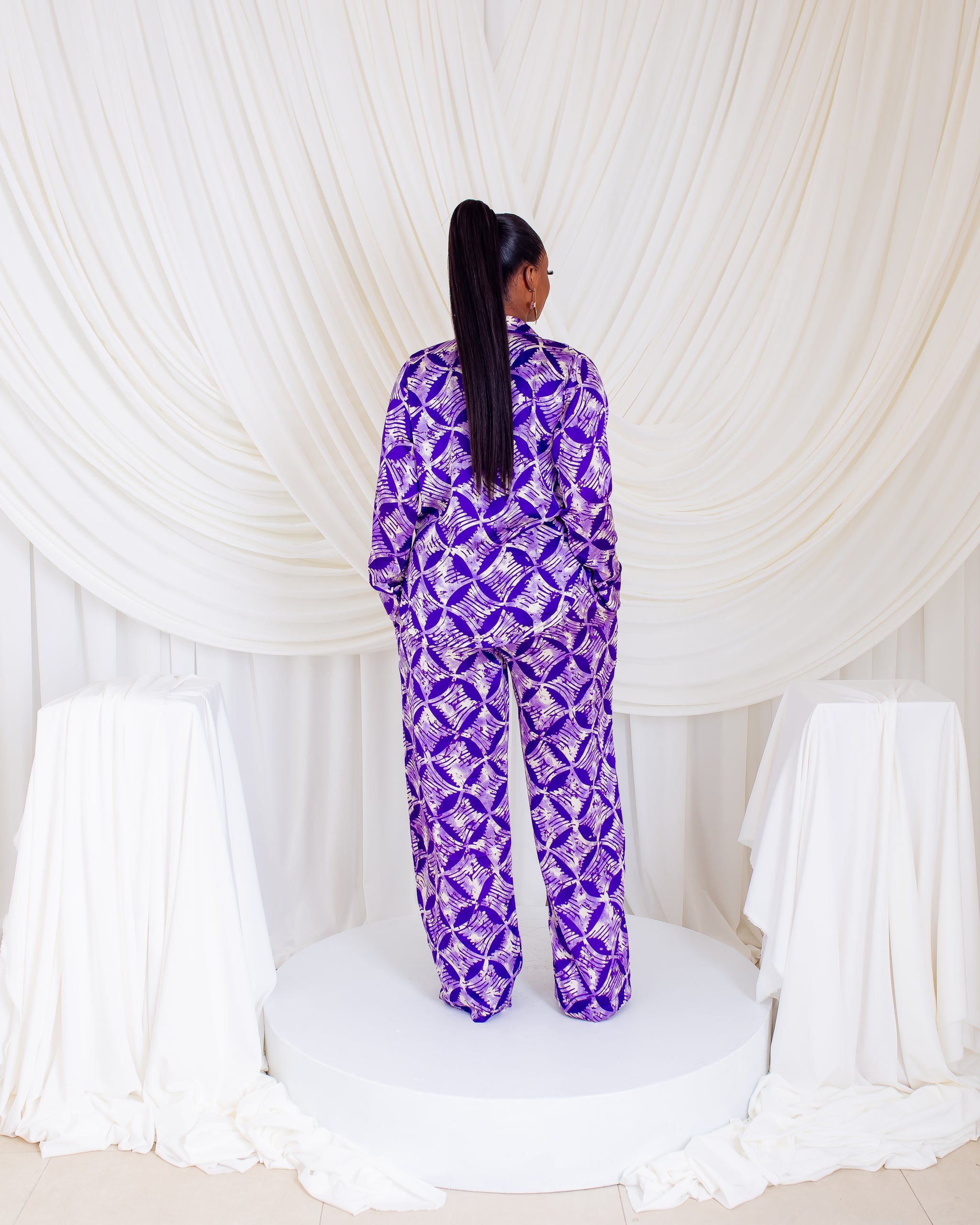 Silk Pj Set (Purple Bells)