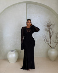 Vienna Mesh Dress- (Midnight Leopard Mesh)