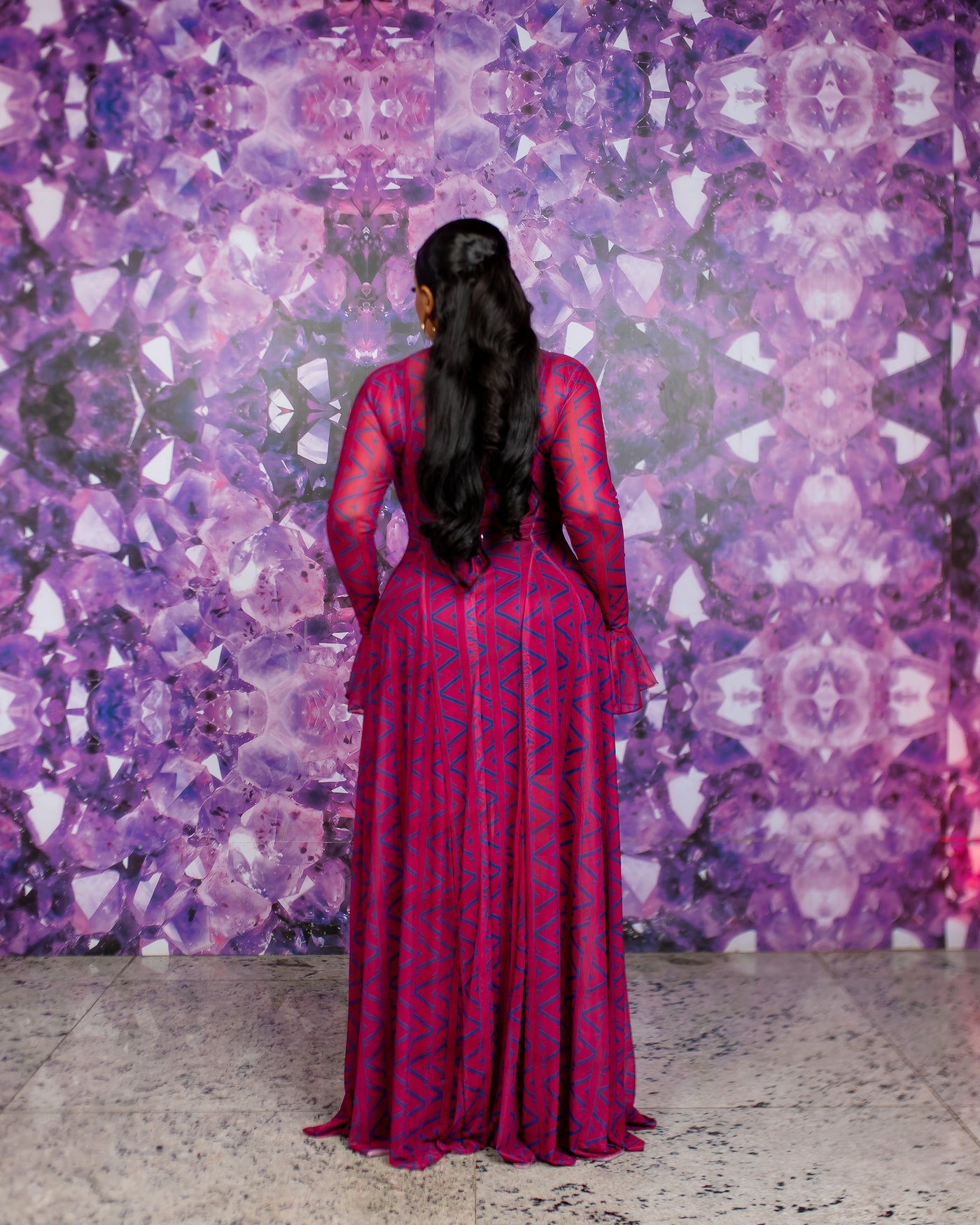 Neriah Mesh Dress (Ziva custom Print)
