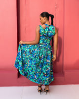 Elena Midi Dress(Laguna Bloom Print)