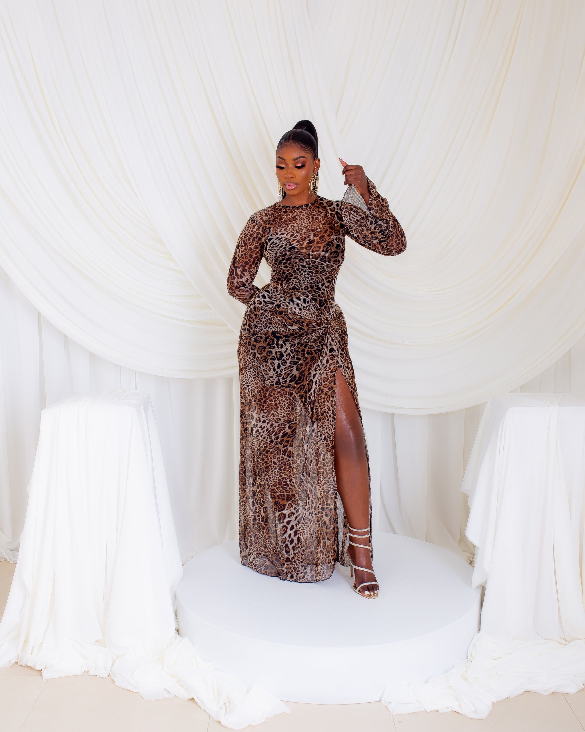 Milan Mesh Dress (Leopard Bells)