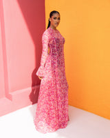 Neriah Mesh Dress(Petal Mosaic Print)