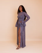 Milan Mesh Dress ( Grey Ziva Print)